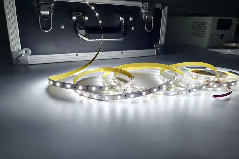 Cool white LED strip installed and lit